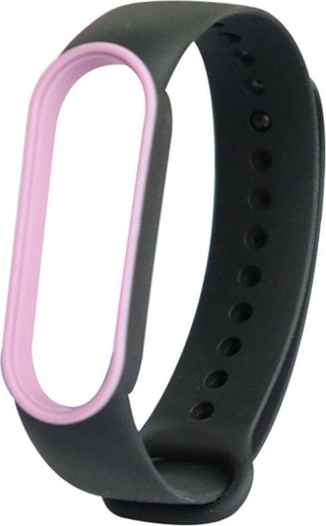 Soft Silicon Watch Band Ersatzsportband für Xiaomi Mi Band 5-Schwarz + Pink