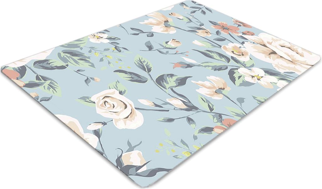 Stuhlunterlage Bürostuhlunterlage 120 cm x 90 cm Bodenmatte Bürostuhlunterlage - Vintage-Art-Blumen