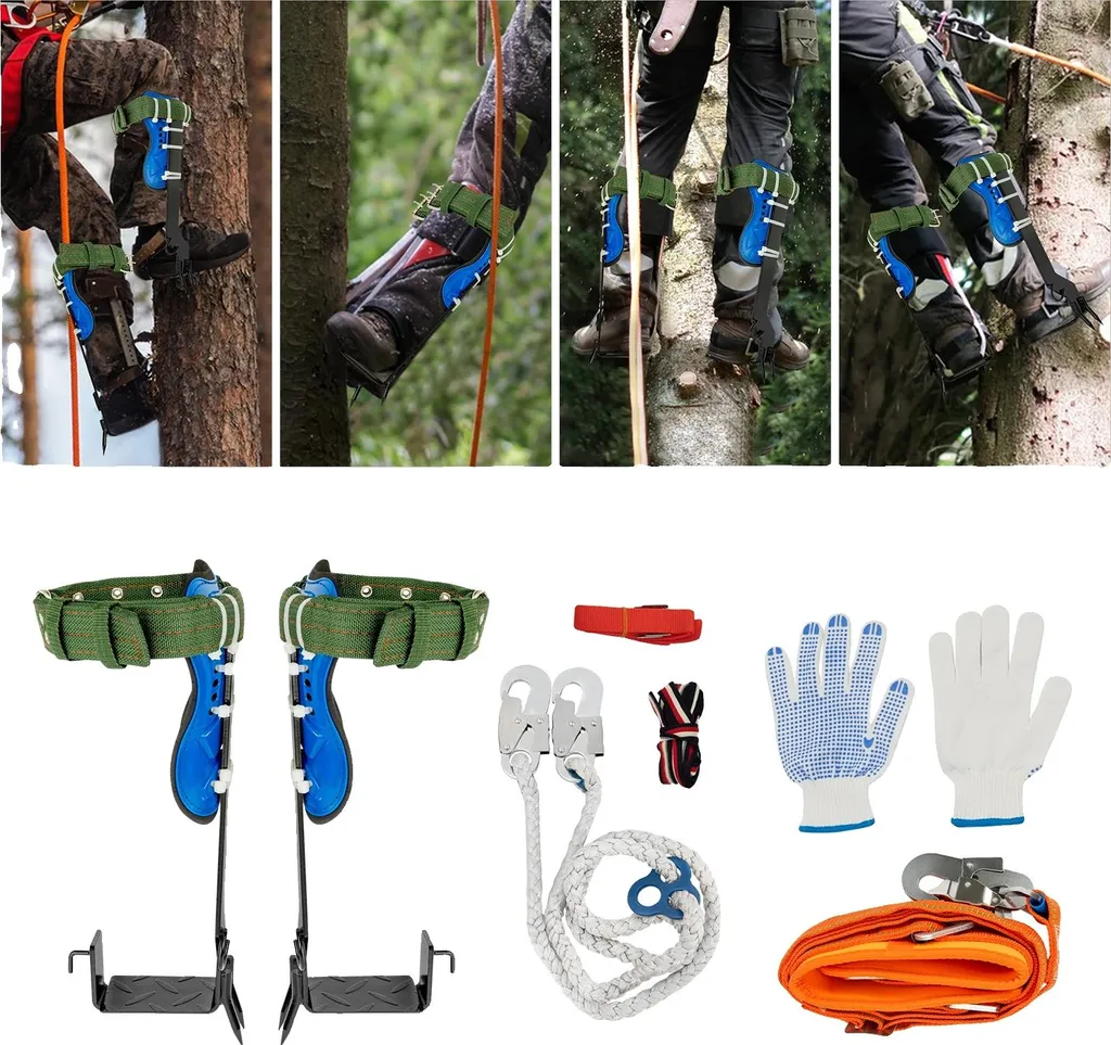 Ramponi da Taglialegna Professionali con Imbracatura Antiscivolo 150kg