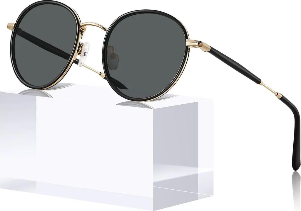 Lunettes de soleil UV400 polarisées avec filtre lumière bleue ronde