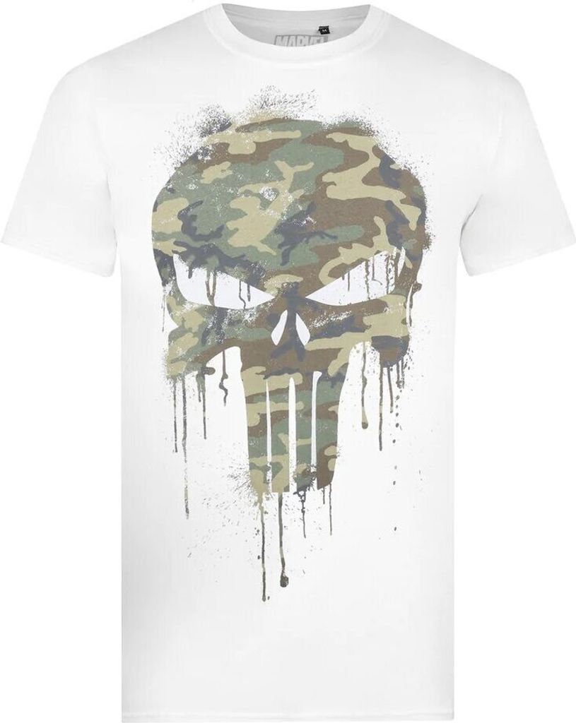 The Punisher - T-Shirt Logo für Herren TV706 (XXL) (Weiß/Grün)
