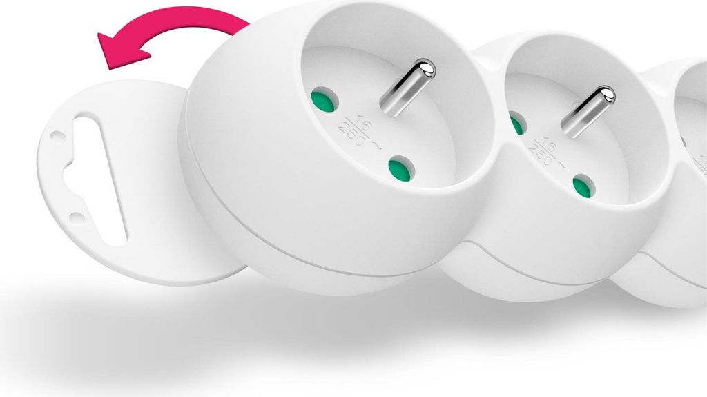 CONNECT IT Verlängerung 230 V, 6 Steckdosen, 5 m, mit Schalter, weiß