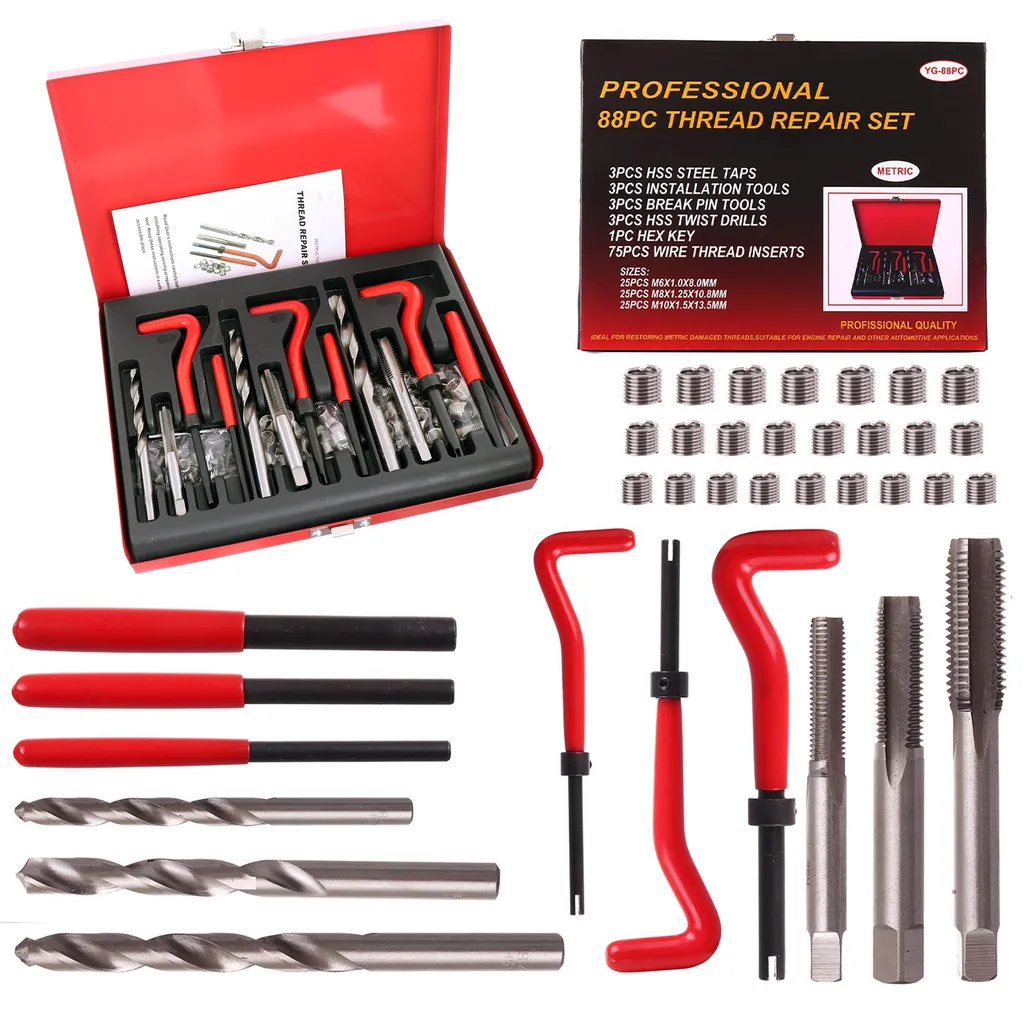 Kit réparation filets M6-M10 avec mèches et coffret métal sk2019 - 88 pcs