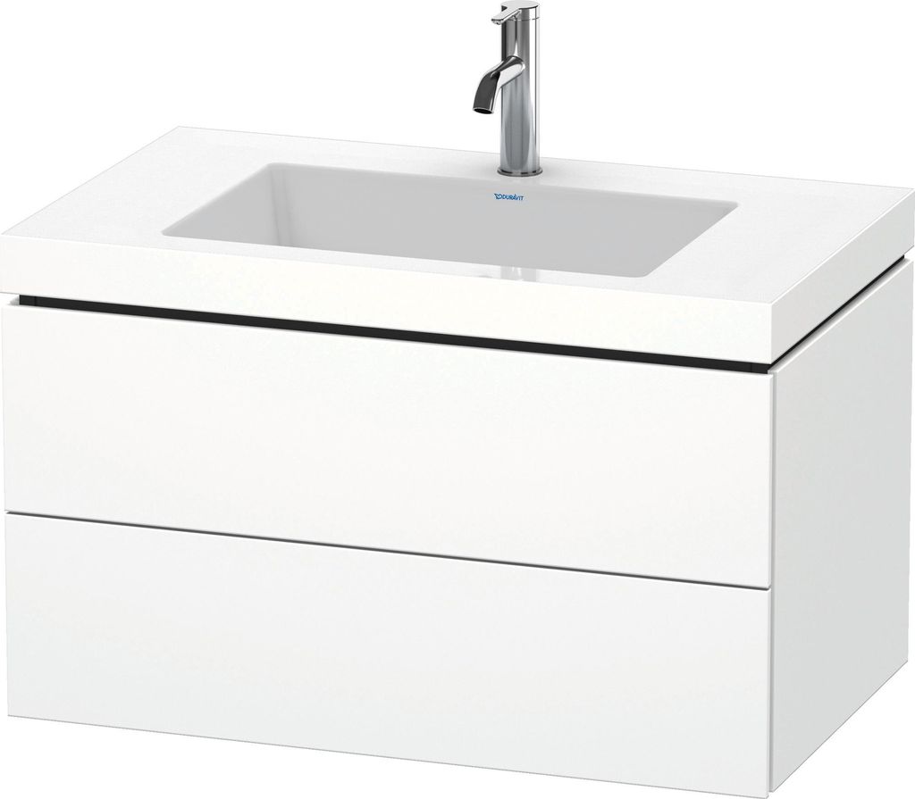 Waschtischunterbau L-CUBE m WT Vero Air 500x800x480mm 1 HL we smat 1 Hahnloch weiß supermatt