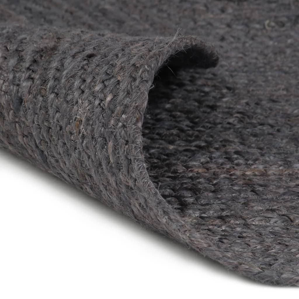 vidaXL Tapis en jute fait main rond 240 cm gris foncé Image du produit 