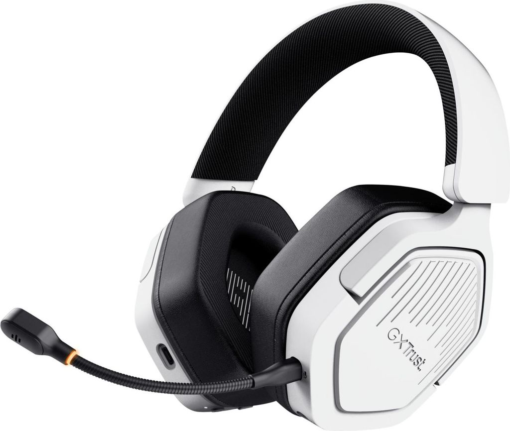 Trust GXT 493W Carus Kopfhörer Verkabelt & Kabellos Kopfband, Helm Gaming USB Type-C / USB Type-A Bluetooth Weiß
