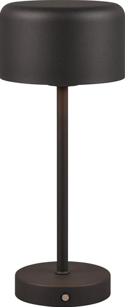 Lampada LED Jeff RL Nera da Tavolo Senza Fili | Design Minimalista