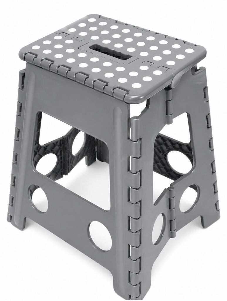XL Klapptritt faltbar 40 cm Grau bis 150kg mit Anti-Rutsch Produktbild  KI-generiertes Bild