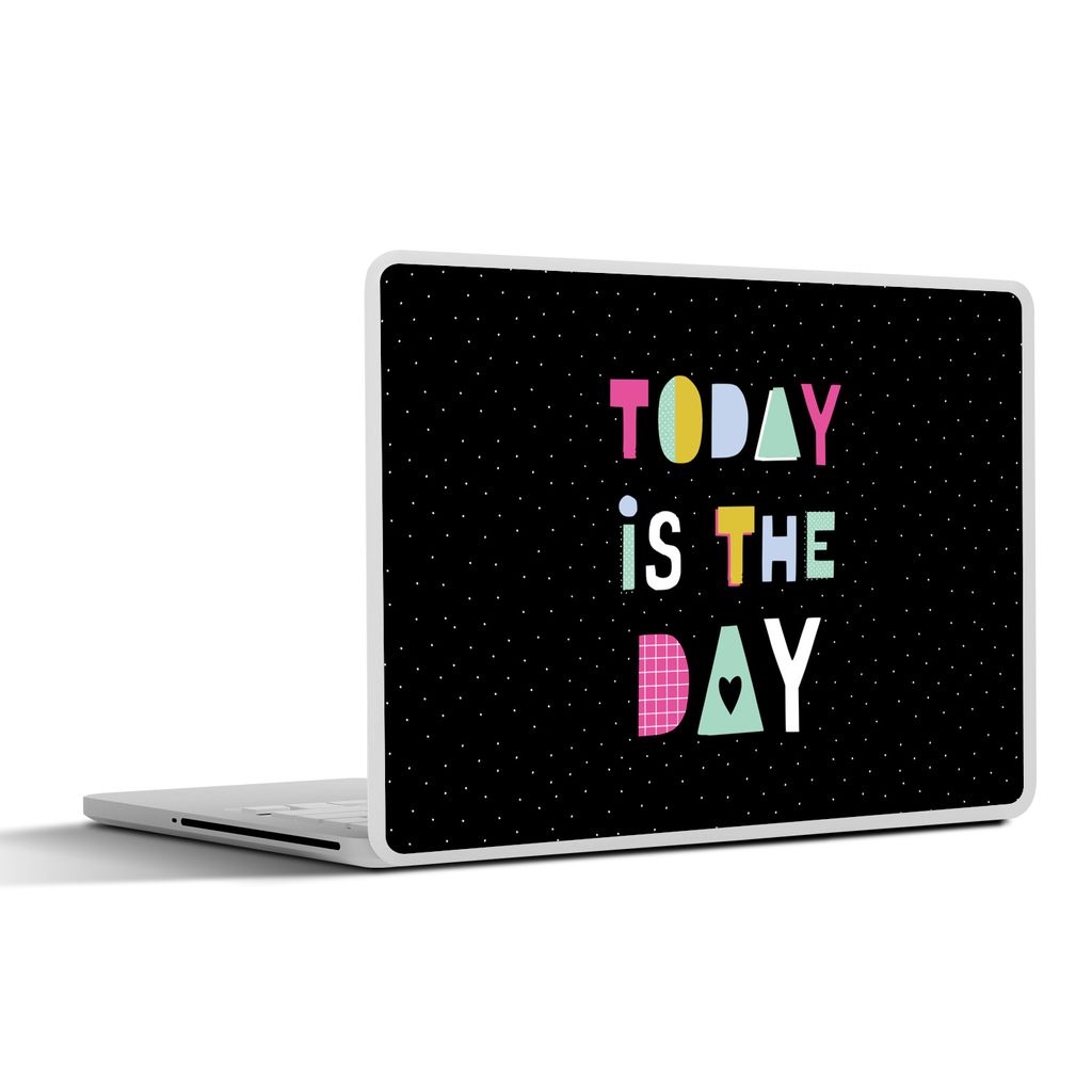 MuchoWow Laptop Aufkleber Sticker Cover Sommer - Zitat - Schwarz 25x18 cm - Laptop-Deko