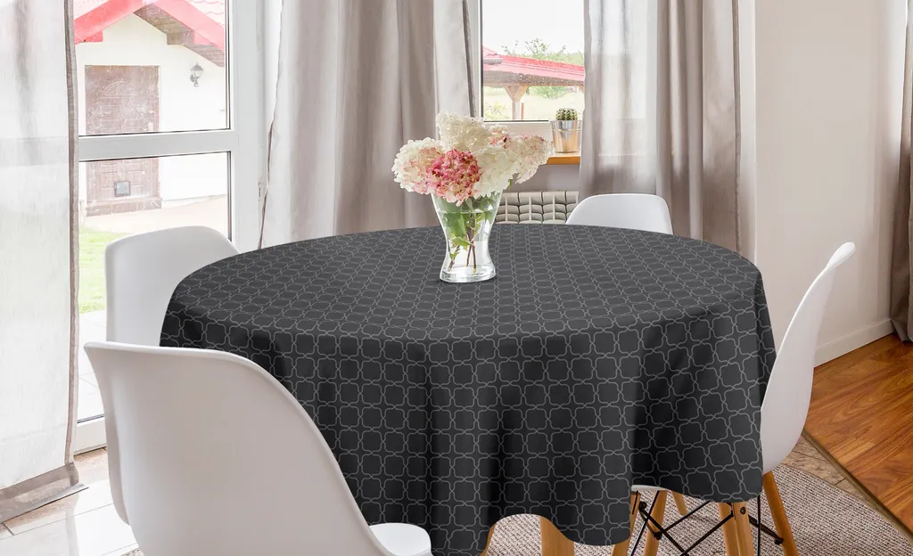 Tovaglia Circolare ABAKUHAUS 150cm Grigio Antico Motivo Creativo