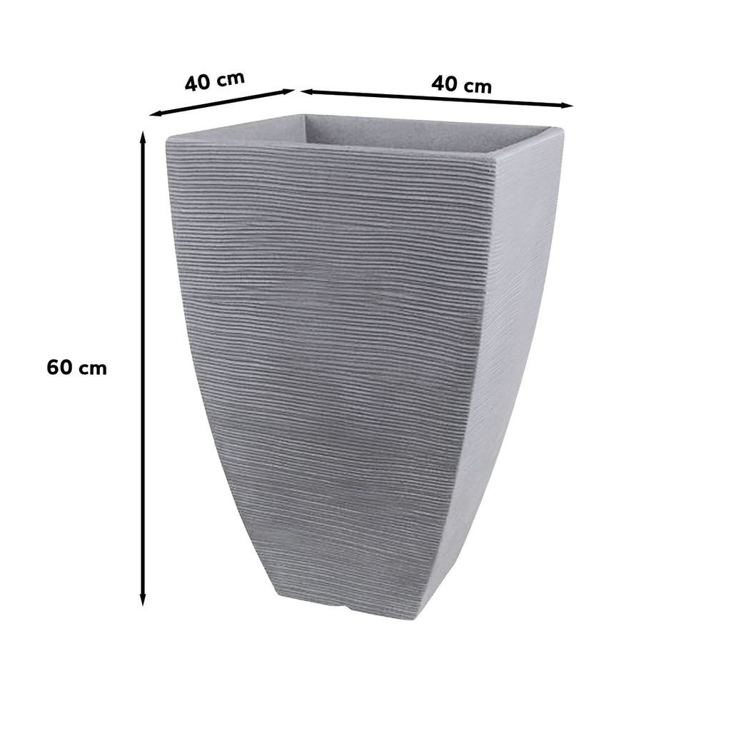 Rillentopf 60cm anthrazit Pflanzkbel Blumentopf Pflanztopf