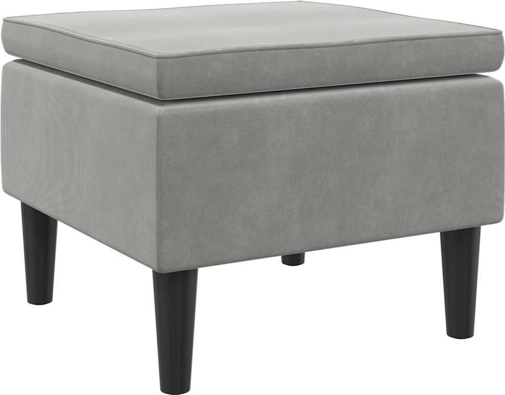 vidaXL Hocker mit Holzbeinen Hellgrau Samt Produktbild 