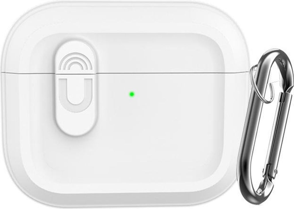 INF Silikon Magnet Schutzhülle für AirPods Pro 2 kompatibel mit AirPods Pro 3 Weiß mit Schlüsselanhänger