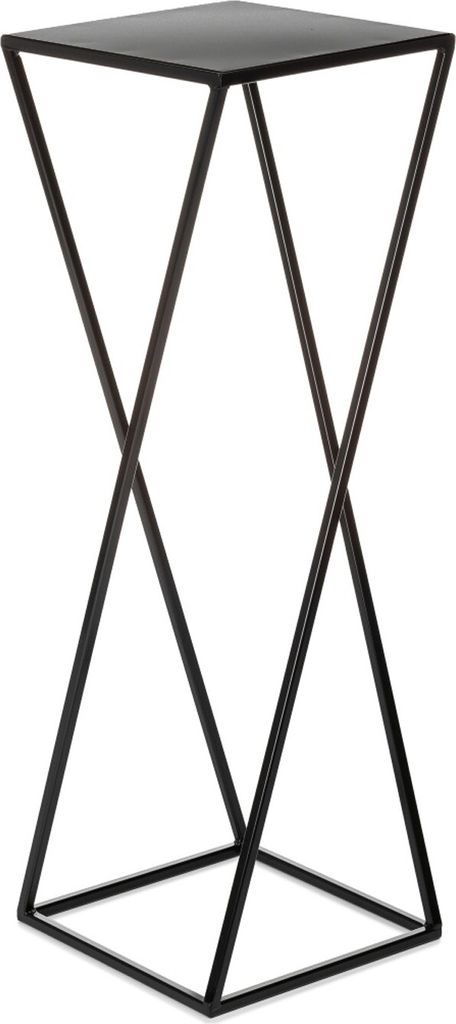 HowHomely Modern Pflanzenständer, Blumenhocker aus Metall Schwarz 70 cm Höhe - Blumenständer für das Haus