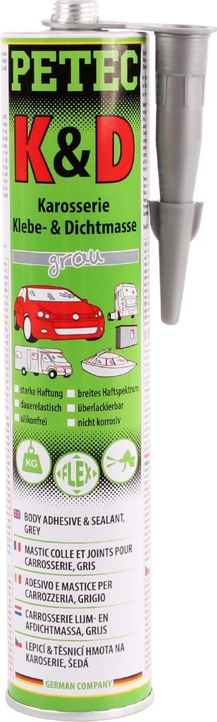 PETEC K&D Karosserie Klebe-und Dichtmasse grau Produktbild 