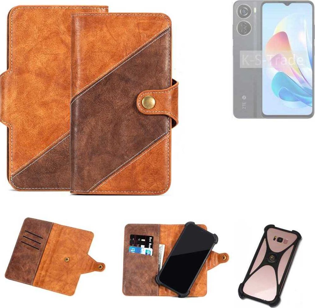 K-S-Trade Handyhülle Schutzhülle Bookstyle Case Wallet-Case kompatibel mit ZTE Blade V40 Design Cover Klapphülle Kantenschutz Smartphone