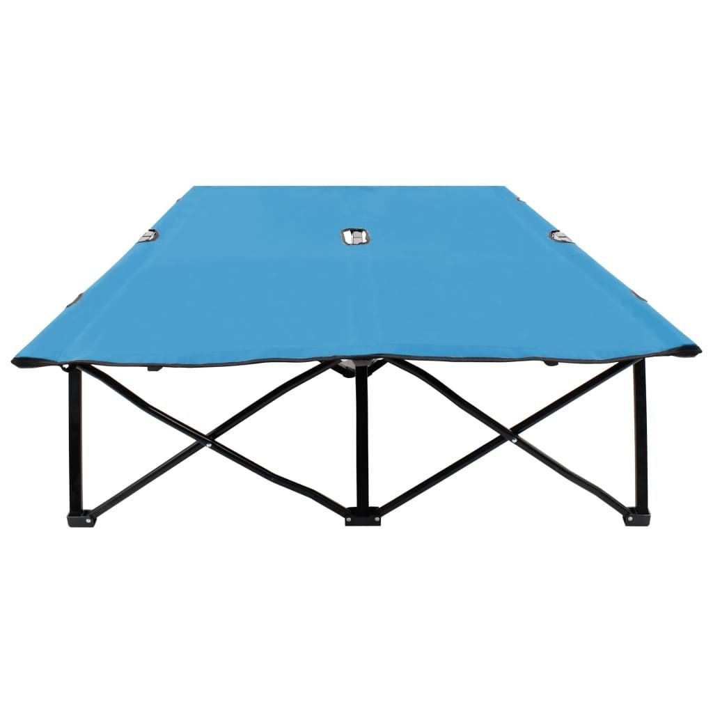 Möbel Liegestuhl HOMMIE - Gartenliege - Doppelliege Klappbar - Blau Stahl - 194x124x44 cm Top3859773