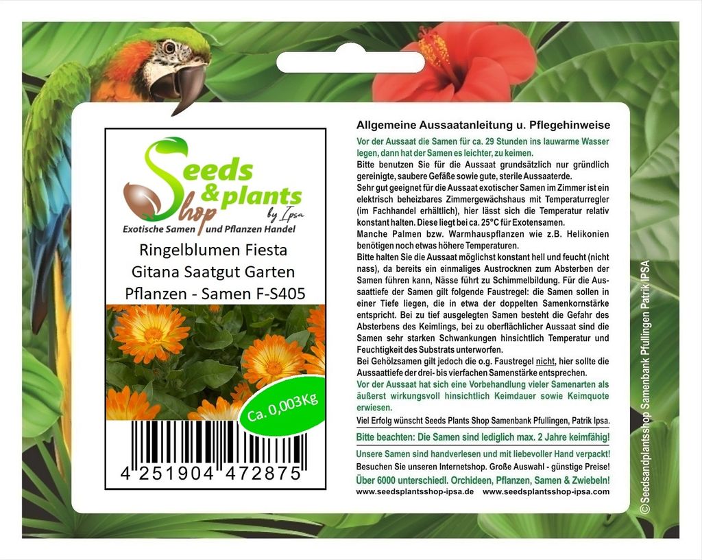 3 g Ringelblumen Fiesta Gitana Saatgut Garten Pflanzen - Samen F-S405