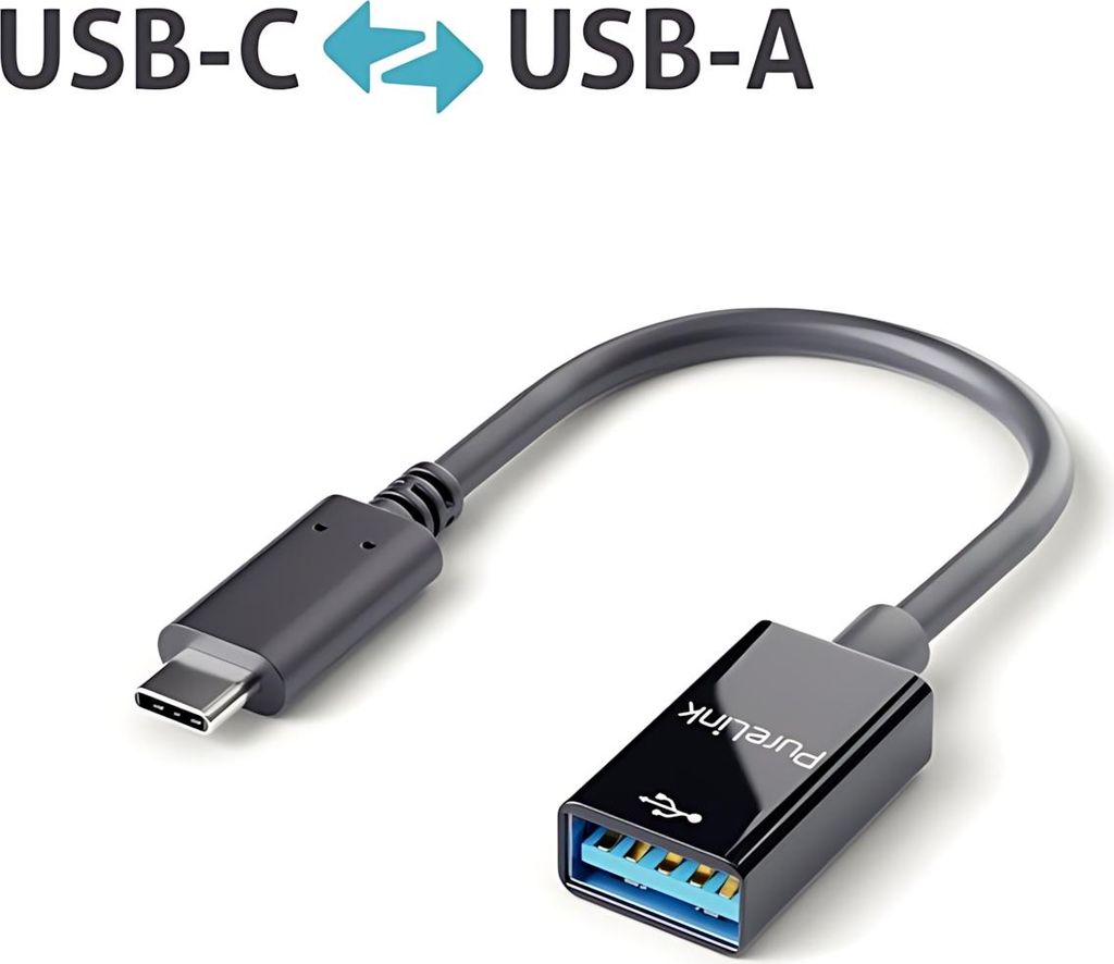 Adapter iSerie, USB-C auf USB-A, 3.1. Gen 1, 5Gbps, schwarz, 0,10 m