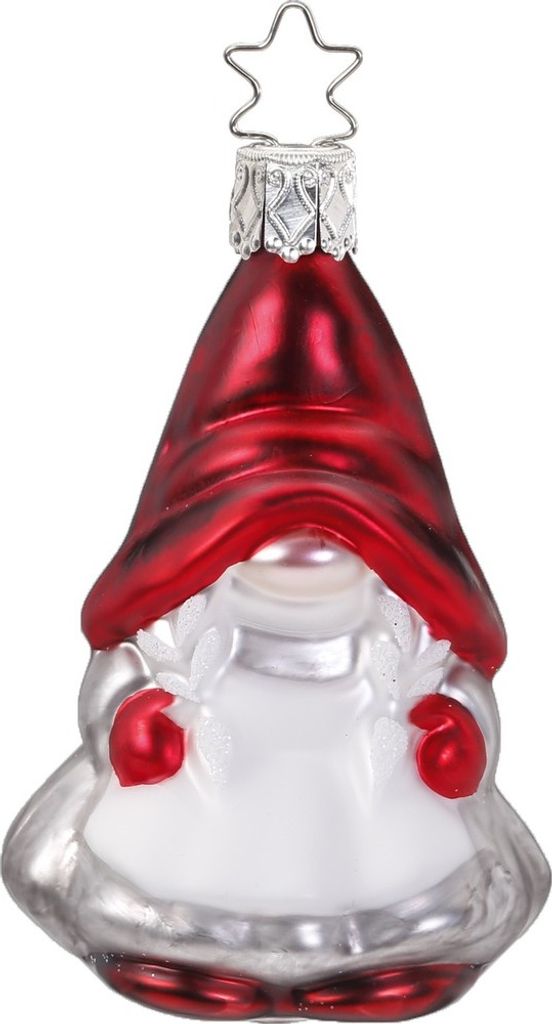 Christbaumschmuck Anhänger Glas Wichtel Mädchen 9cm Rot Produktbild 