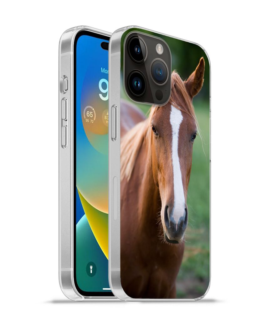 MuchoWow Handyhülle Schutzhülle Hülle für Apple iPhone 14 Pro Max Pferd - Natur - Porträt Silikon Softcase Handy Hülle - Hardcover