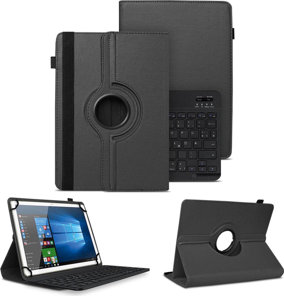 Schutzhülle für Xiaomi Redmi Pad SE Bluetooth Tasche 360 Drehbar QWERTZ TastaturFarben:Schwarz
