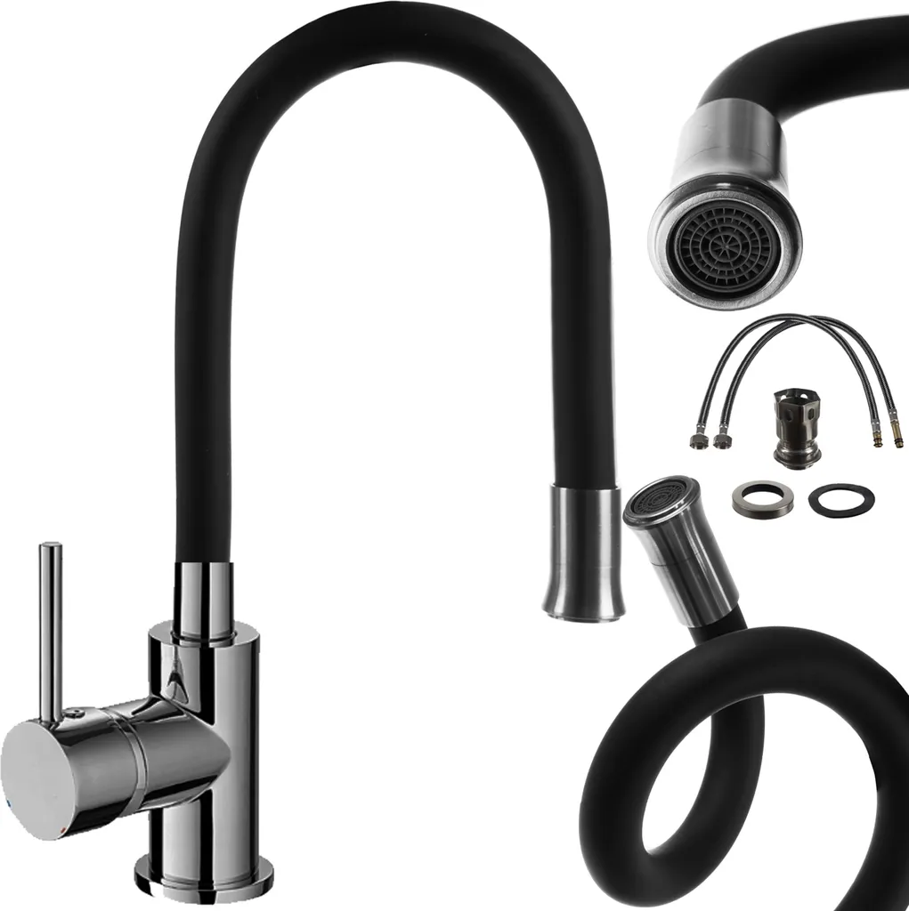 Rubinetto da cucina Rubinetto per cucina Beccuccio flessibile ruotabile a 360° 22821