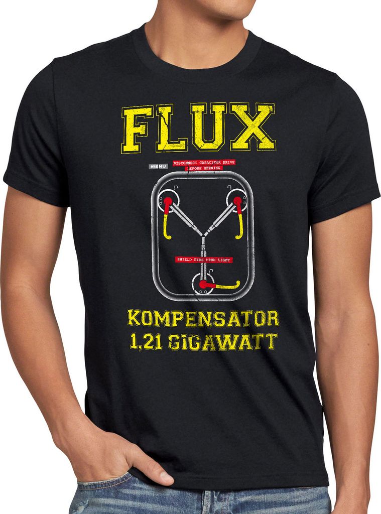 style3 Flux Kompensator Herren T-Shirt Game Gamer Zukunft Zurück Zeitreise