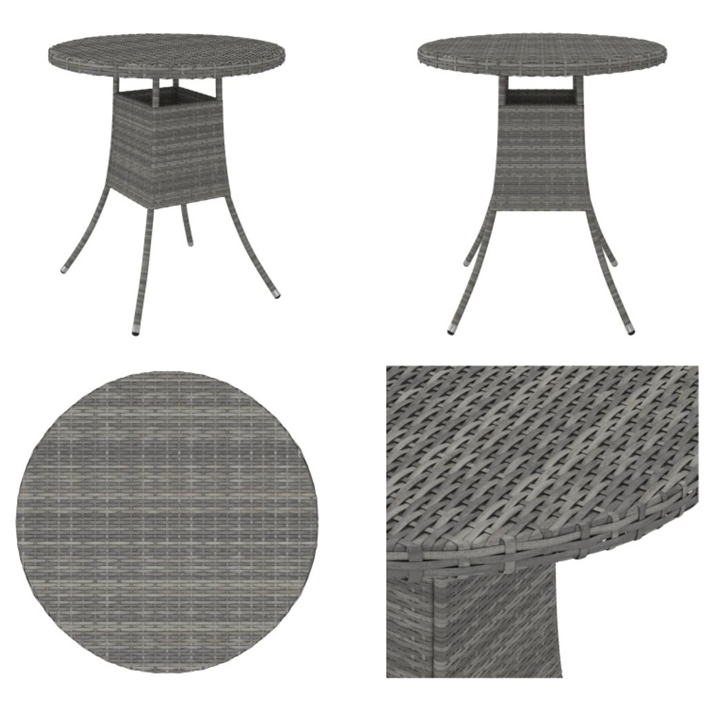 vidaXL Gartentisch Grau 70x70x73 cm Poly Rattan - Gartentisch - Gartentische - Tisch - Tische