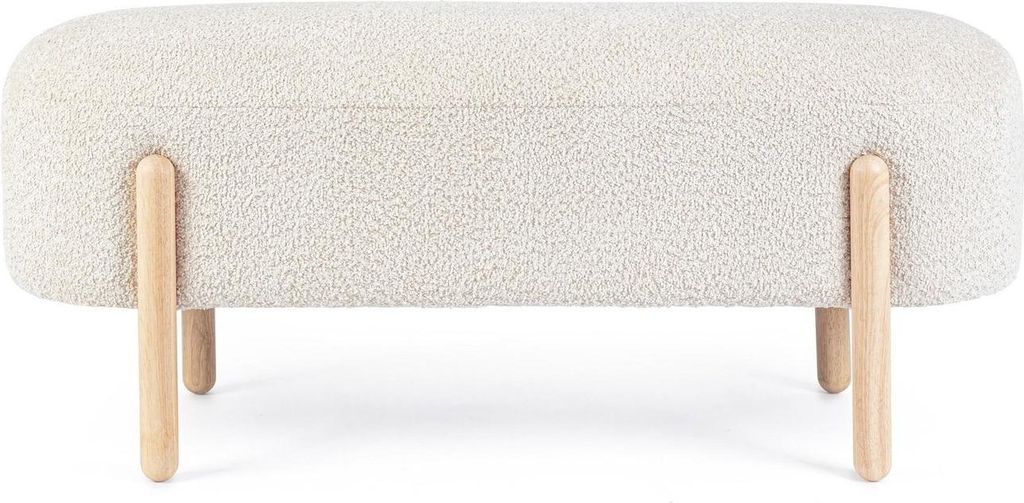 Bank Dayla 41.5 x 48 x 108 cm MDF Sperrholz Gummibaum Polyester Braun Beige