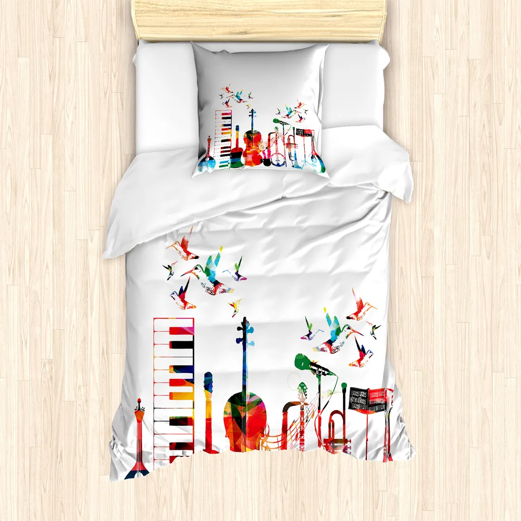 Completo Letto Singolo Strumenti Musicali ABAKUHAUS 135x200 Multicolore