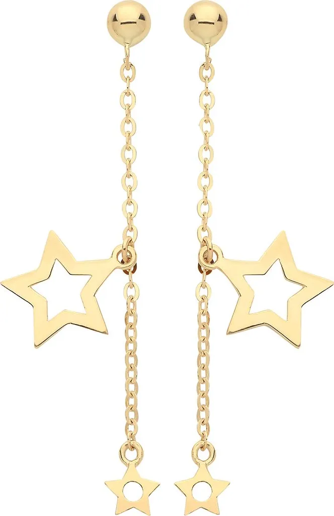 Boucles d'Oreilles Femme en Or Véritable 375/1000 - Format 35mm x 8mm