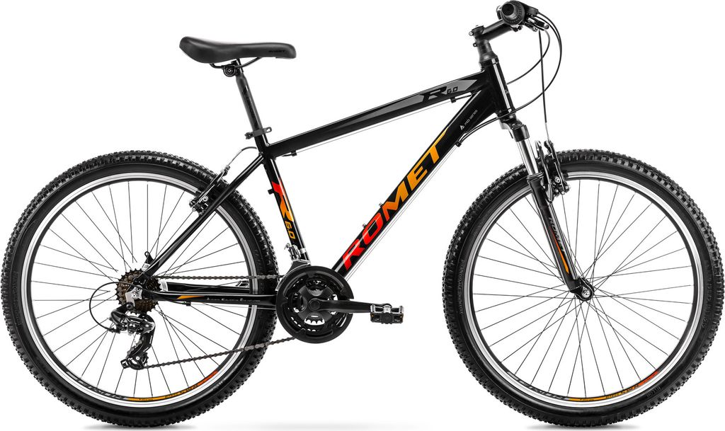 Rower ROMET Rambler R6.0 czarno-pomarańczowo-czerwony Zdjęcie produktu 
