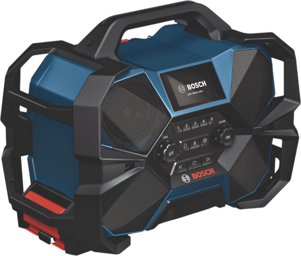 Bosch Baustellenradio GPB V-6 SRC Professional mit Ladefunktion für Akkus