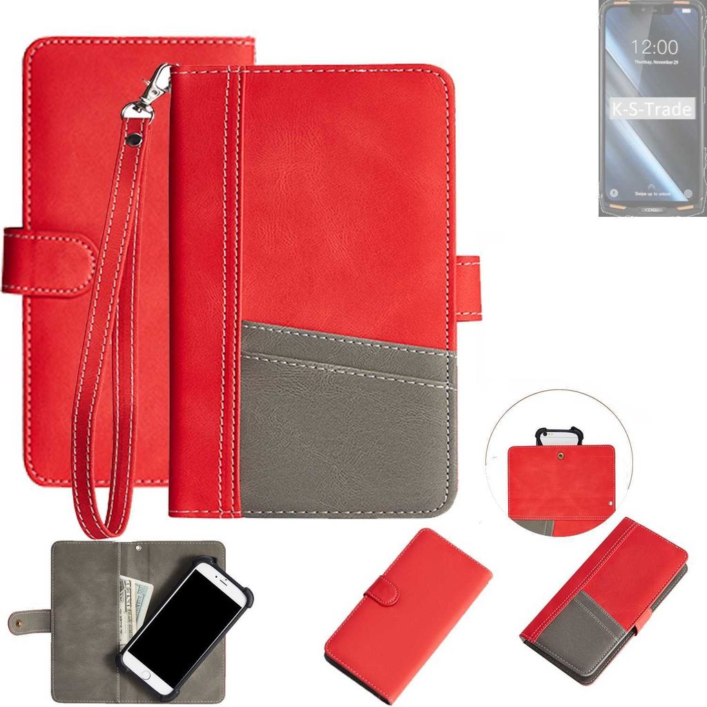 K-S-Trade Handy Schutzhülle für Doogee S90 Hülle Portemonnee Brieftasche Klapphülle Kartenfächer Flip Wallet Case Etui
