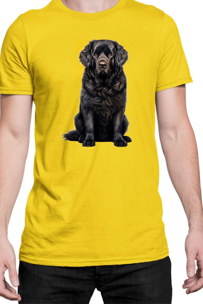 Herren T-Shirt Dogs Breeds Newfoundland Dog Breed 006, Man 3XL / Gelb