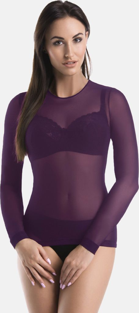 Teyli Bluse aus durchsichtigem Netz Glamour Female 179308 Pflaume XS
