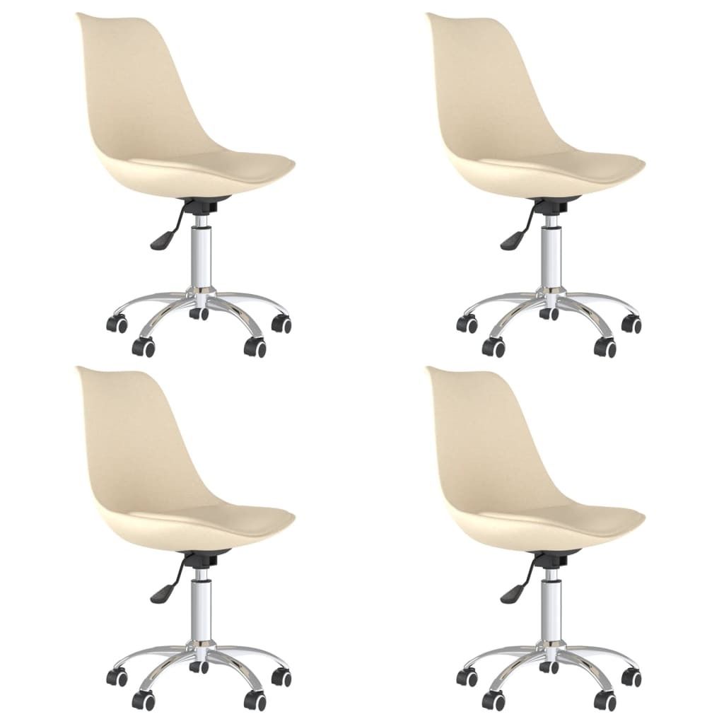 Esszimmerstühle 4 Stk. Drehbar Creme Stoff