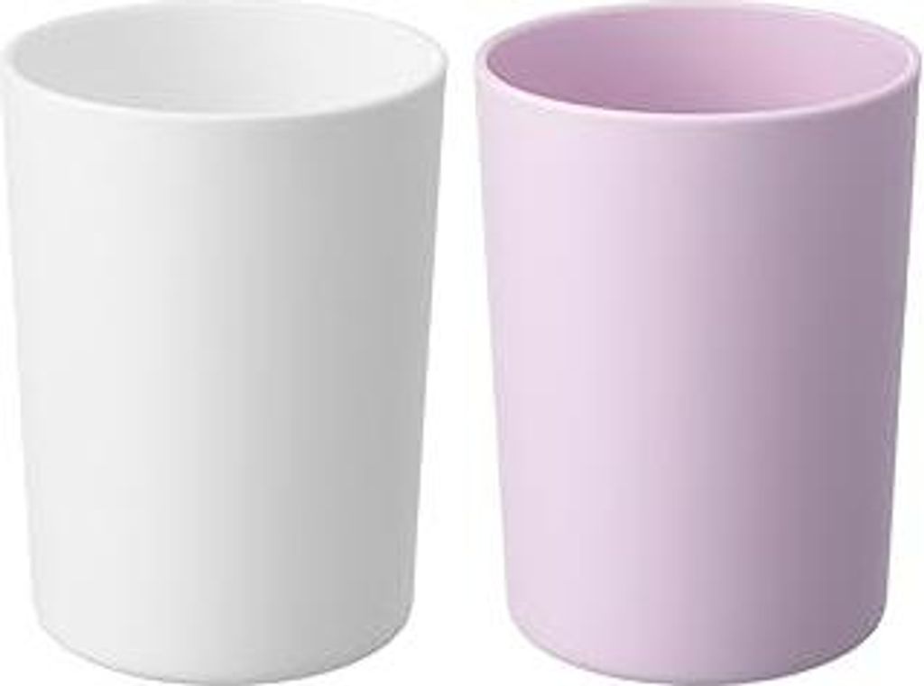 2 Stück Zahnputzbecher, 300ML Toothbrush Holder für Zahnbürste und Zahnpasta, Kunststoff in Lebensmittelqualität Badezimmer Zahnbürstenhalter,...