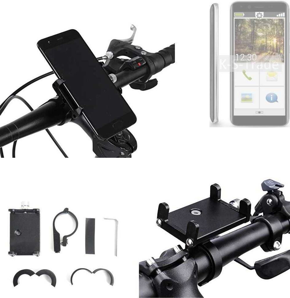 K-S-Trade Handyhalterung für das Fahrrad kompatibel mit Emporia Smart.3 Mini Halter Lenkstange Fahrradhalterung Motorrad Bike Mount Befestigung