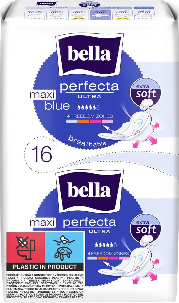 bella perfecta damenbinden 16 st maxi blau Produktbild 