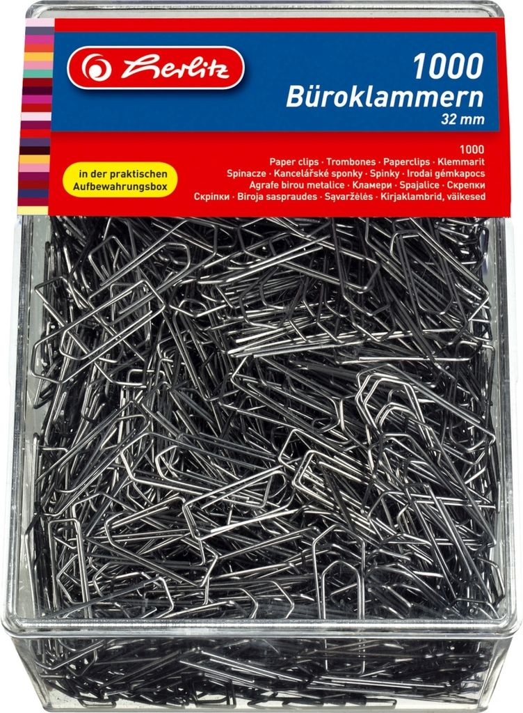 Büroklammern 32mm verzinkt VE=20x1000 Stück