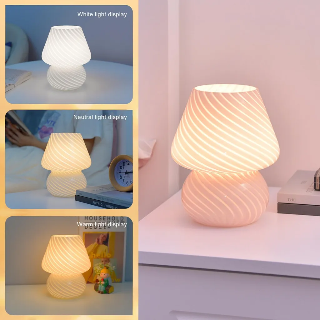 Veilleuse champignon simple à LED - Éclairage tamisé pour la lecture - 4