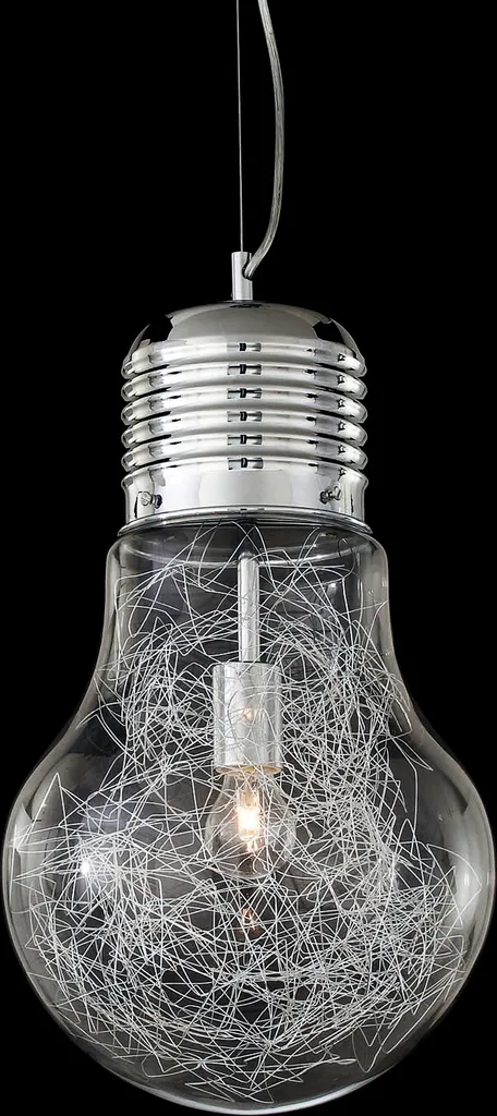 Sospensione Moderna 1 Luce E27 Small - Metallo e Vetro Trasparente - 5