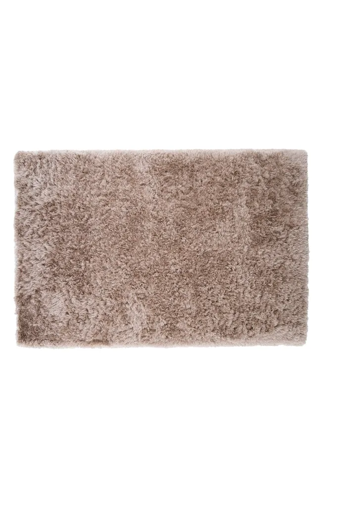 Grand tapis de salon 230x160 cm Grace beige en polyester doux et dense