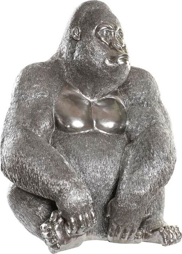 Deko-Figur DKD Home Decor Silberfarben Kolonial Gorilla 46 x 40 x 61 cm