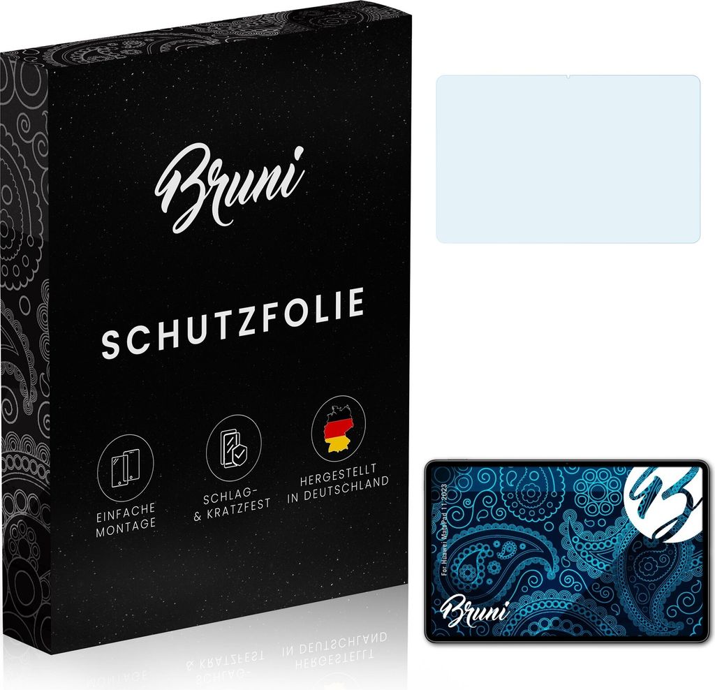 Bruni Basics-Clear 2x Schutzfolie kompatibel mit Huawei MatePad 11 (2023) Folie