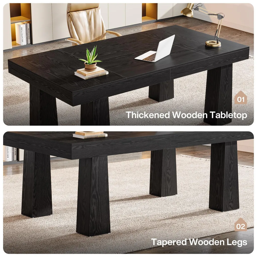 Bureau 160 cm Stable et Large - Solution Contre le Manque d'Espace - 3