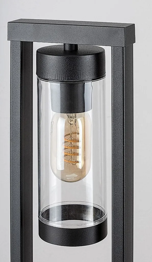 Potelet Extérieur E27 en Aluminium Noir Robuste Design Moderne Kolta