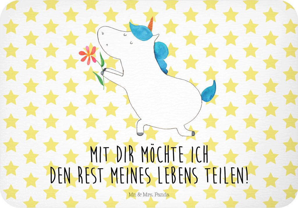 Mr. & Mrs. Panda magnet Einhorn Blume - Weiß - Geschenk, Unicorn, whiteboardmagnet, Kühlschrankmagnet, Liebe, Ehe, Partner, haftmagnet, küchenma...
